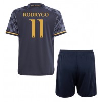 Camisa de time de futebol Real Madrid Rodrygo Goes #11 Replicas 2º Equipamento Infantil 2023-24 Manga Curta (+ Calças curtas)